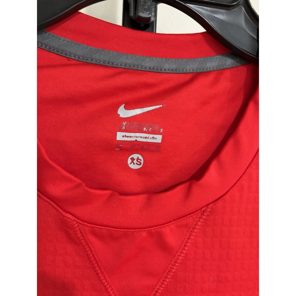 Nike Ole Miss Rebels Boys XS Red Stretch Long Sleeve Athletic Shirt W194 - Picture 4 of 5